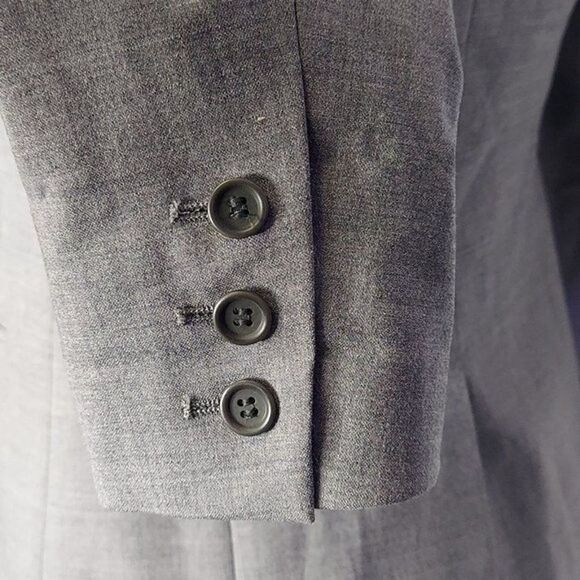 *THEORY Nichelle Broadway Womens Grey button front wool career office blazer 4 - Picture 4 of 8